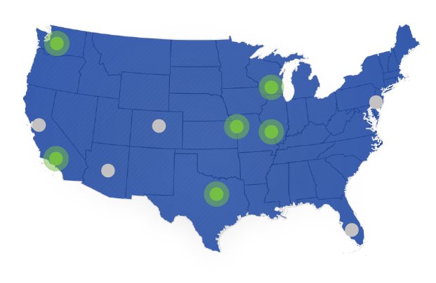 Map of PJ Locations